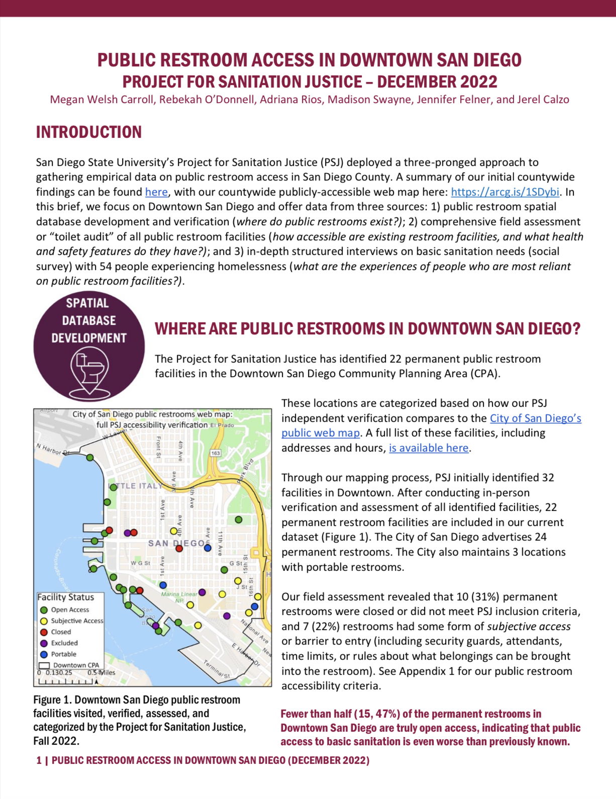 Public Restrooms in San Diego County: A Regional Assessment